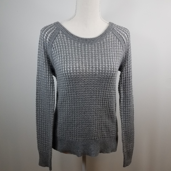 a.n.a. Gray Knit Crew Neck Pullover cozy fall winter long sleeved Sweater Small - Picture 4 of 8